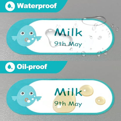 Kingtac 528 Pcs 1''x2.5''Milk Breast Bottle Labels,Baby Bottle Labels for Daycare,Food Grade Safety Stickers，Writable Label for Food Containers,Waterproof, Stain-Proof and Scratch-Resistant - color: Animal-1x2.5-528pcs