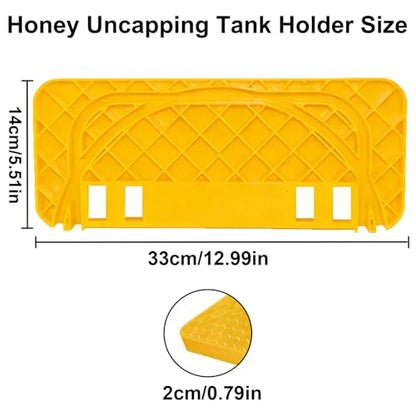 HIMO Honey Uncapping Tank Holder, Beekeeping Honeycomb Scraper Tool, Yellow Honeycomb Frame Support, Compatible with Square and Round Containers, Durable Plastic Honeycomb Frame - color: Yellow-1pc