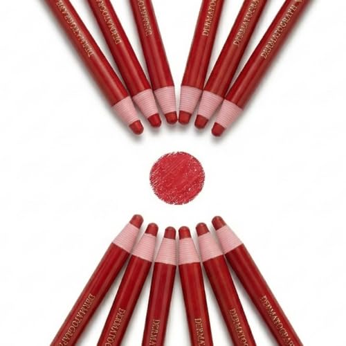 12-Pack China Markers Grease Pencils - Professional Peel-Off Wax Pencils for Marking on Glass, Metal, Wood, and Plastic (Red 12) - color: Red 12