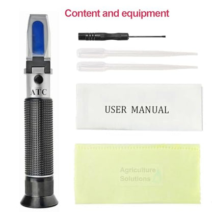 Agriculture Solutions Alcohol Refractometer for Spirit Alcohol Volume Percent Measurement with Automatic Temperature Compensation (ATC), Range 0-80% v/v.