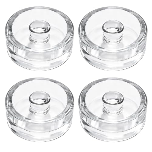 Glass Fermentation Weight with Easy Grip Handle,4 Pack Fermenting Weights for Wide Mouth Mason Jars,Glass Weights for Fermenting,Sauerkraut,Pickles,Kimchi - style: Concave(4 Pcs)