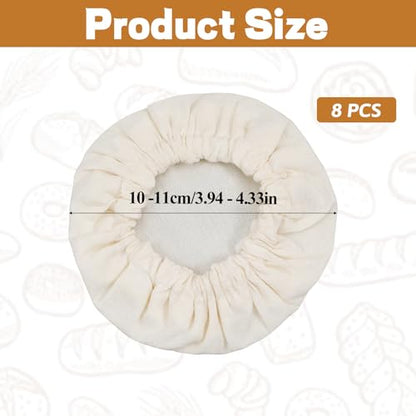 8Pcs Sourdough Jar Covers Mason Jar Cloth Cover for Sourdough Reusable Fermentation Lids Elastic Cotton Breathable Cloth Bowl Lid, Fits 3-4 Inch Jars Mouths