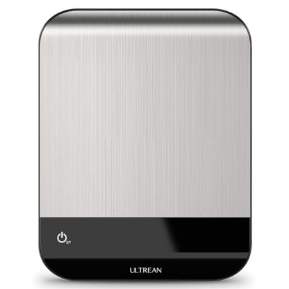 Ultrean Food Scale, Digital Kitchen Scale with LED Display, Weight Grams and Ounces for Baking Cooking, 6 Units with Tare Function, 304 Stainless Steel, 11lb (Batteries Included) - color: Classic Silver