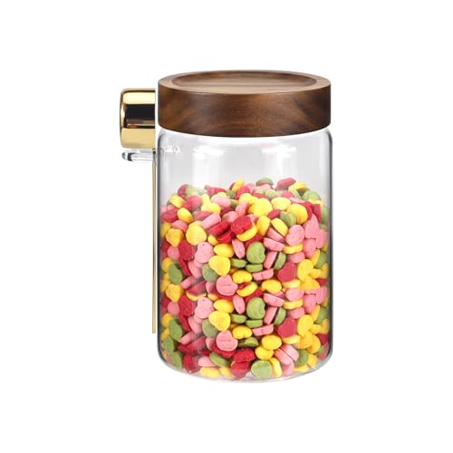 Glass Coffee Jars with Scoop Glass Jar Airtight Lid Seasoning Containers Glass Spice Jar Pantry Storage Containers for Kitchen Sugar Coffee Bean Nuts Cookies Herbs (900ml/30oz-1 pack -with spoon) - color: 900ml/30oz-1 pack -with spoon
