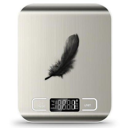 Food Scale, 11lb Kitchen Scale with 6 Units Tare Function & LCD Display, 0.05oz/1g Stainless Steel Digital Food Scale Grams and Ounces for Baking, Cooking, Dieting and Meal Prep (Batteries Included) - color: Silver