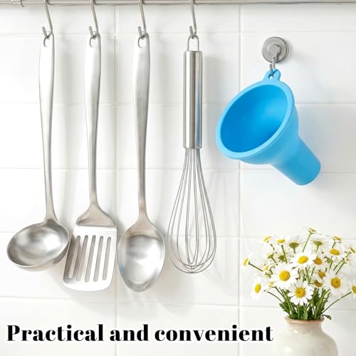 4 Pcs Small Funnels for Filling Water Bottles, Wide Mouth Kitchen Silicone Funnels Flexible Condiment Sauce Canning Funnel for Filling Oil Water Bottles Jars(Red, Blue, Orange, White)