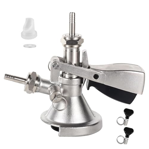 A-Type Keg Coupler German Slider Keg Coupler Stainless Steel Probe Beer Keg Tap with Relief Valve- G5/8 Thread Commercial Grade Draft Connector for Beer, Soda, Kegerator Accessories