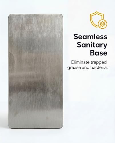 Stainless Steel Burger Smasher 2.50 LB 8x4.25 Inch Steak Weight for Smash Burgers, Bacon, Sandwiches | Dishwasher Safe, Preheatable Protein Press with Silicone Handle | Commercial BBQ Tool - size: 8 x 4.25"