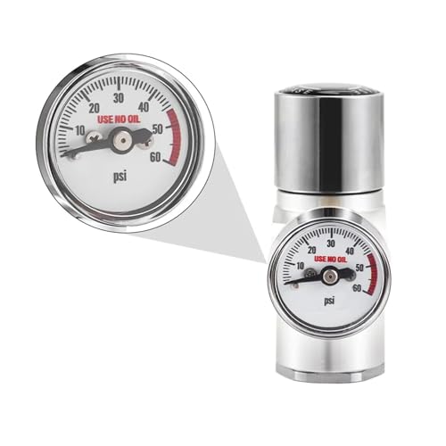 Home Brewing 0-60PSI Mini Co2 Regulator,Portable Co2 Charger with Stable Pressure & Steel Ring Gas Inlet,Homebrew Carbonated Kit Wine Accessories(C) - color: B