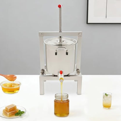 DIY Large Fruit Honey Presser and Cider, Grape Press Extractor Stainless Steel Pressing 2.6gal/10L Manual Wine Presser for Wine and Juice Making