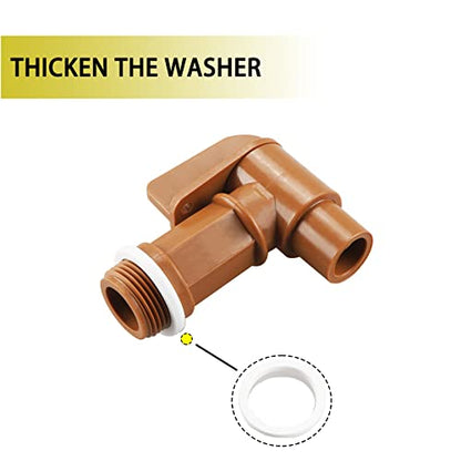 8Pcs 3/4” Male Barrel Faucet for 5 Gallon Water Jugs Plastic Drum Faucet Spigot Replacement Water Spigot by MUGLIO (Brown) - size: 8 Pack
