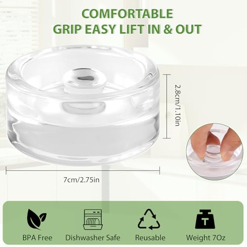 Fermentation Kit for Wide Mouth Mason Jars, 4 Easy-Lift Glass Weights, 4 Stainless Steel Fermentation Lids with Airlocks, 6 Silicone Rings and 6 Silicone Stoppers (Jars Not Included)