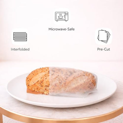 Restaurantware Plastic Food Wraps 1000 Pack of 10.75" x 12" Pre-Cut Clear Sandwich Wraps Disposable Pop-Up Microwavable Freezable Greaseproof Food Covers for Burgers, Snacks, And Take Out - size: 12" x 10.8"