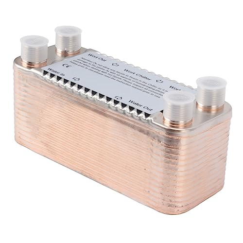 30 Plate Plate Heat Exchanger Stainless Steel Wort Chiller for Homebrew Beer Cooling Counterflow Brewing Cooling Coiler with NPT 1/2 Inch Thread