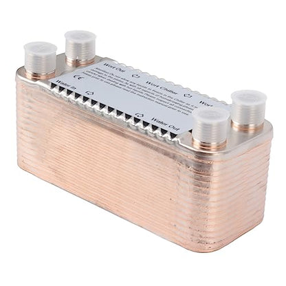 30 Plate Plate Heat Exchanger Stainless Steel Wort Chiller for Homebrew Beer Cooling Counterflow Brewing Cooling Coiler with NPT 1/2 Inch Thread