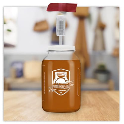 Airtight One Gallon Standard Fermentation Lid Gasket with Airlock - Turns Gallon Jar Into A Fermenter - Hard Kombucha, Beer, Wine, Cider, (3-Piece Airlock)