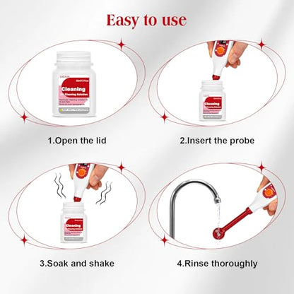 pH Meter Food Digital Electronic pH Tester for Fermentation 3*50ml pH Buffer Calibration Solution Kits Hot Sauce Food Tester Probe for Cheese Sourdough pH Temperature pH Test Strips for Acidity