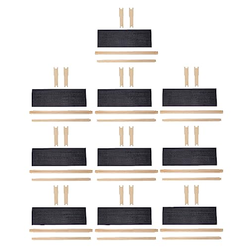 10 Set Beehive Frames with Beeswax Coated Foundation Sheets, Pine Wood Shallow Frames for Beekeeping Supplies