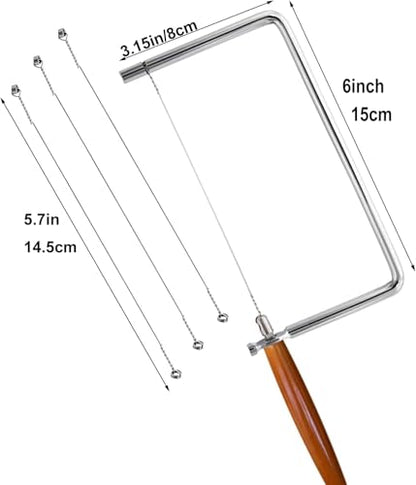 6in Cheese Slicer Kit Accessories Kitchen Knife Cheese Cutter Stainless Steel Components DIY for Making Giftable Cheese Cutting Boards with This Cheese Cutter Kit,Wire Cheese Slicer(2Slicer+6Wires)6" - size: 6in