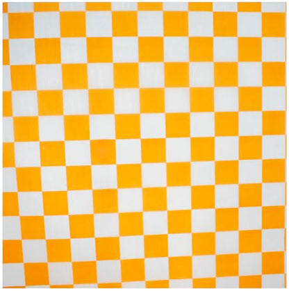 MADE IN USA 1,000 Sheets of Grease-Resistant Food Grade Waxed Kraft Deli Tissue Paper, 12" X 12" (Orange Checker Print) - color: Orange Checker Print