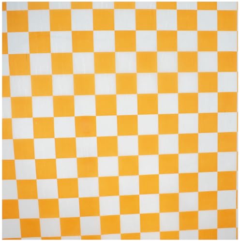 MADE IN USA 1,000 Sheets of Grease-Resistant Food Grade Waxed Kraft Deli Tissue Paper, 12" X 12" (Orange Checker Print) - color: Orange Checker Print