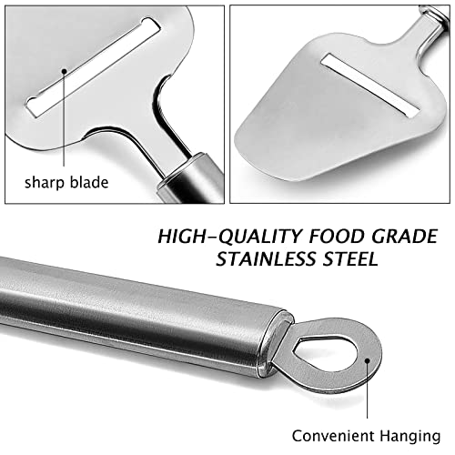 TOPULORS Stainless Steel Cheese Slicer, Heavy Duty Cheese Plane Cutter Shaver Server for Semi-Soft, Semi-Hard & Block Cheese
