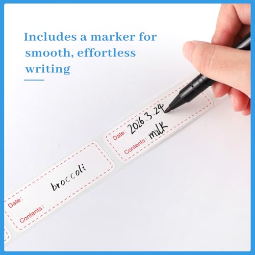 Thboxes 2 Rolls 600 Pieces Removable Freezer Labels, 1 x 3 Inch Food Labels Stickers for Refrigerator and Freezer Food Labeling, Dating Containers, Bags and Jars - color: 600 Pcs Red & Blue