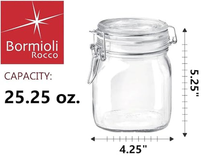 Bormioli Rocco 149280M04321991 food container, 25.25 oz, Clear - color: Clear Top, size: 25.25 fl oz