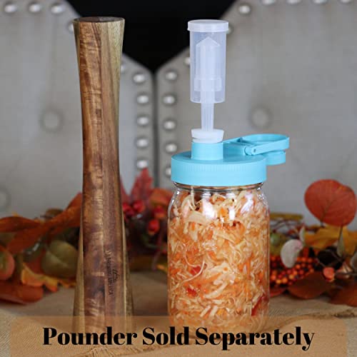 Brewing America Fermentation Kit Lids for Wide Mouth Mason Jars (Jars Not Included) Teal Fermenting Kit - color: Teal