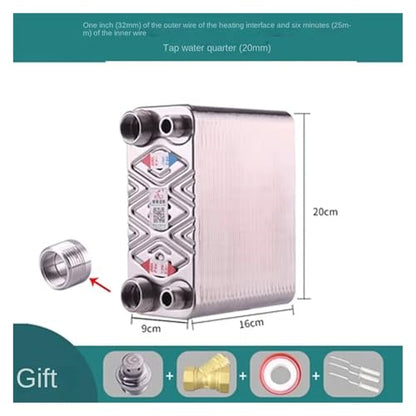 50/60/80/100/120-Plate Domestic Hot Water Exchanger Water to Water Brazed Plate Heat Exchanger(50 Same Side) - size: 50 Same Side