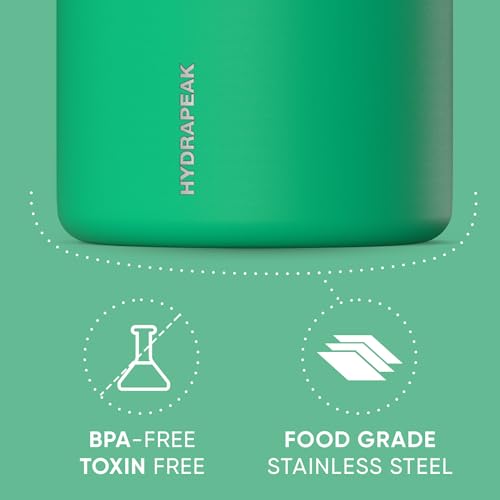 Hydrapeak 18oz Stainless Steel Vacuum Insulated Food Jar | Hot Food and Cold Food, Wide Mouth Leak-Proof Soup for Adults, 10 Hours Hot and 16 Hours Cold (Jade) - color: Jade, size: 18 Ounces