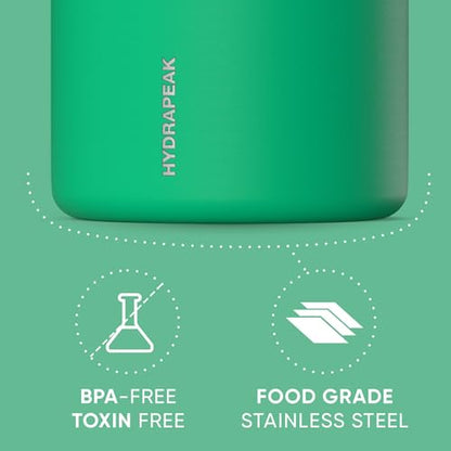 Hydrapeak 18oz Stainless Steel Vacuum Insulated Food Jar | Hot Food and Cold Food, Wide Mouth Leak-Proof Soup for Adults, 10 Hours Hot and 16 Hours Cold (Jade) - color: Jade, size: 18 Ounces