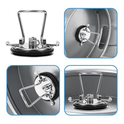 BESPORTBLE Universal Stainless Steel Beverage Keg Lid Metal Storage Keg Cover for Soda and Beer Buckets Suitable for Home Brewing and Beverage Fermentation