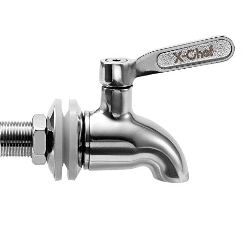 X-Chef Beverage Dispenser Spigot Replacement, Stainless Steel Metal Spigot for Glass Jar & Drink Dispenser - size: 1-Pack