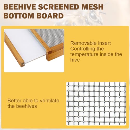 8 Frame Beehive Kit with Screened Bottom Board Dipped in Heavy Beeswax Bee Hive Boxes Starter Kit for Bee Keekeepers - Langstroth Beehive Kit with 2 Honey Bee Hives Boxes