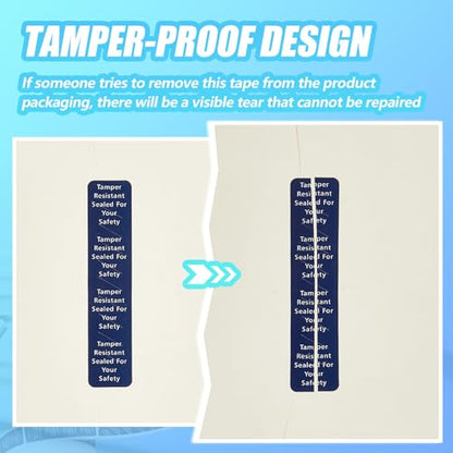 Outus 1000 Pcs Tamper Evident Labels Rolls Adhesive Safety Stickers 0.75 x 3.5'' Tamper Evident Tape for Security Food Delivery Bag Closure Container Box Jar Mailing Packaging Sealing (Navy Blue) - color: Navy Blue