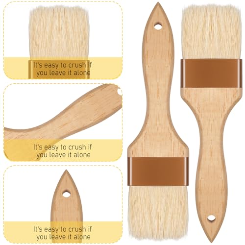 2 Pcs 2 inch Pastry Brush Bristle Basting Brushes Cooking Baking BBQ Oil Brush Food Brushes for Cooking Butter Oil Egg Marinade Grilling Durable Kitchen Marinade Butter Culinary Utensil
