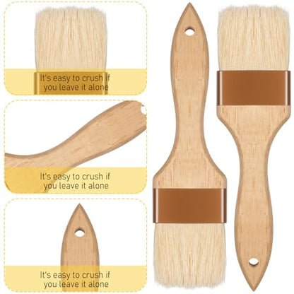 2 Pcs 2 inch Pastry Brush Bristle Basting Brushes Cooking Baking BBQ Oil Brush Food Brushes for Cooking Butter Oil Egg Marinade Grilling Durable Kitchen Marinade Butter Culinary Utensil