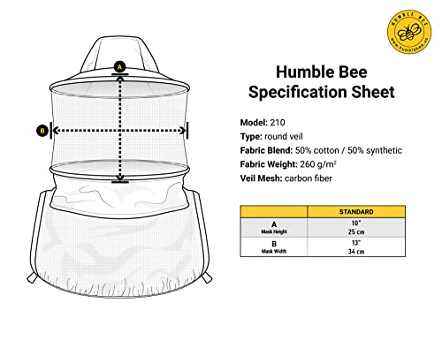 Humble Bee 210 Polycotton Beekeeping Veil with Round Hat
