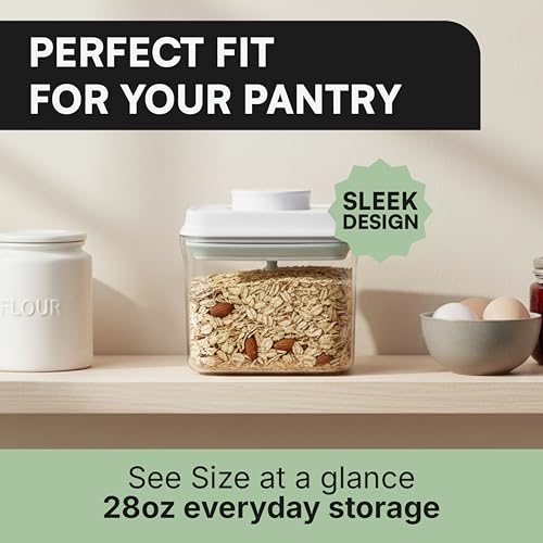Bop Top Airtight Food Storage Containers with Lid 3.5 Cups / 28 oz | Kitchen Canister Sets | Air Tight Pantry Container | Pop Top Dry Food Storage Containers for Snacks, Sugar, Flour, Baking, Pasta - color: 28 oz