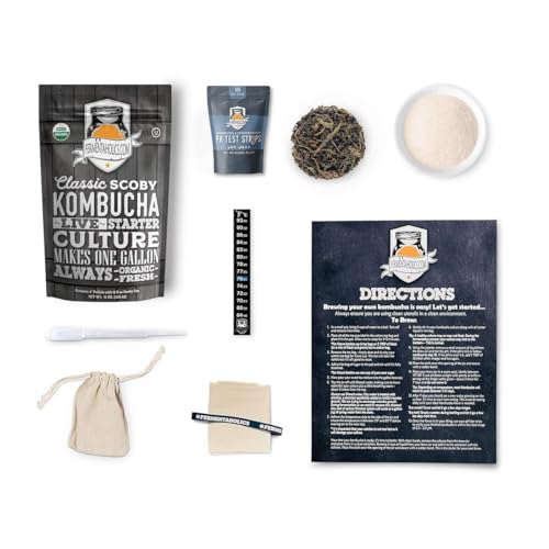 Fermentaholics ORGANIC Kombucha SCOBY With Twelve Ounces of Starter Tea - Live Starter Culture - Makes A One Gallon Batch - 1.5 Cups of Strong Mature Starter Tea - Brew Your Own Kombucha (Kombucha Scoby Starter Pack) - size: 15 Ounce (Pack of 1)