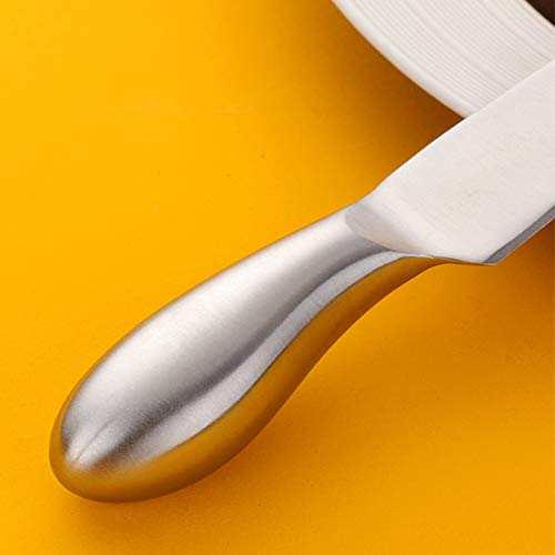 Baikai Stainless Steel 18/10 Cheese Desert Knives, Set of 4, Gold Breakfast Butter Knife, Slicer Sandwich Spreader … (Cheese Knife Set-Silver) - color: Cheese Knife Set-Silver