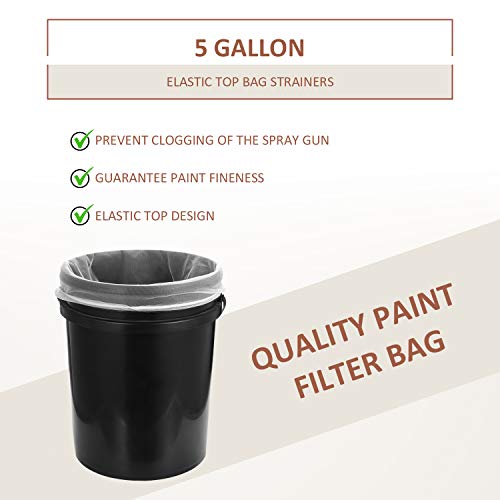 Patelai 30 Pcs 5 Gallon Paint Strainer Bags Regular Fine Mesh/Elastic Top Bag Strainers for Use with Paint Sprayers (White) - size: 5 Gallon
