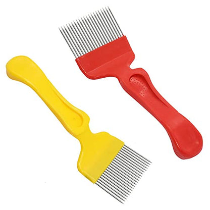 Beekeeping Tool, Bee Keeping Uncapping Fork with 21 Tines, Stainless Steel Bee Keeping Beekeeper Tool - color: Red