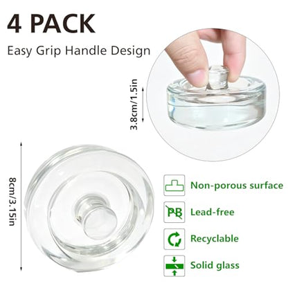 Fermentation Weight Set of 4,Glass Weights for Fermenting,3.15 Inch Large Gallon Fermenting Weights for Sauerkraut,Kimchi - style: Concave