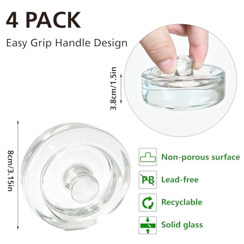 Fermentation Weight Set of 4,Glass Weights for Fermenting,3.15 Inch Large Gallon Fermenting Weights for Sauerkraut,Kimchi - style: Concave