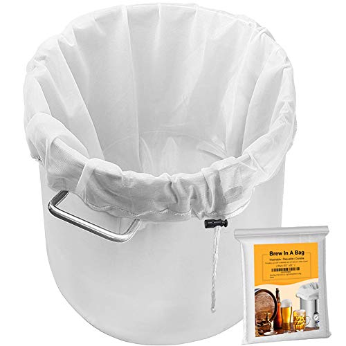 2 Pack Extra Large Brew Bag (31" x 31") - Reusable Fine Mesh Straining Bag for Beer Brewing, Wine & Cider Press - Heavy Duty Nylon Filter Bag with Drawstring, Fits Kettles up to 20" Diameter - size: 31" x 31"