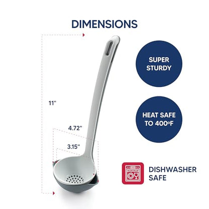 HIC Kitchen 2-in-1 Straining Ladle, Super Strong and Heat Safe - style: Straining Ladle
