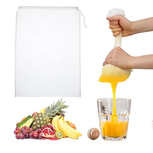 6Pack Nut Bag Strainer 18 x 12 Inch Cheesecloth Bags for Straining Nylon Cheese Cloth Bags Reusable 200 Mesh Nut Milk Bag for Straining Fruit Juice Cheese Coffee Tofu Yogurt Tea - size: 18 x 12 Inch