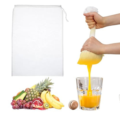 6Pack Nut Bag Strainer 18 x 12 Inch Cheesecloth Bags for Straining Nylon Cheese Cloth Bags Reusable 200 Mesh Nut Milk Bag for Straining Fruit Juice Cheese Coffee Tofu Yogurt Tea - size: 18 x 12 Inch